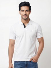 Men Regular Fit Johnny Collar Solid T-Shirt