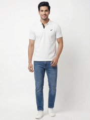 Men Regular Fit Johnny Collar Solid T-Shirt