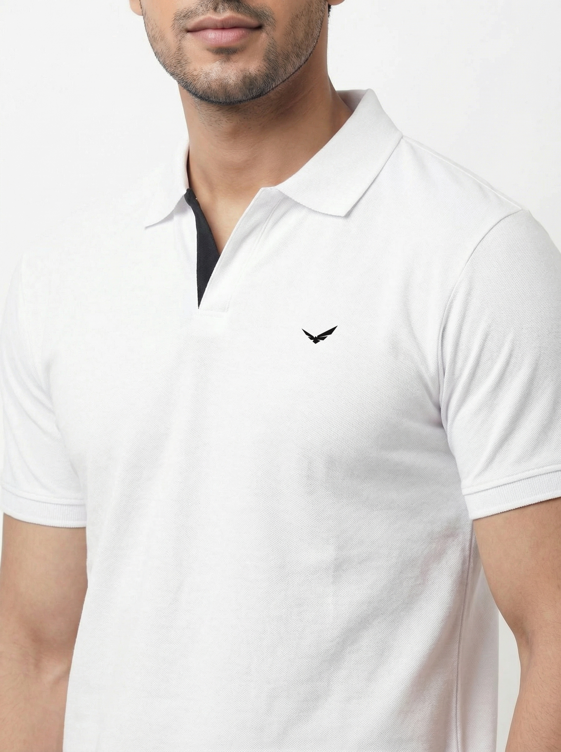 Men Regular Fit Johnny Collar Solid T-Shirt