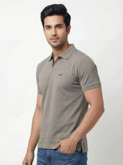 Men Regular Fit Johnny Collar Solid T-Shirt