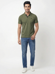 Men Regular Fit Johnny Collar Solid T-Shirt