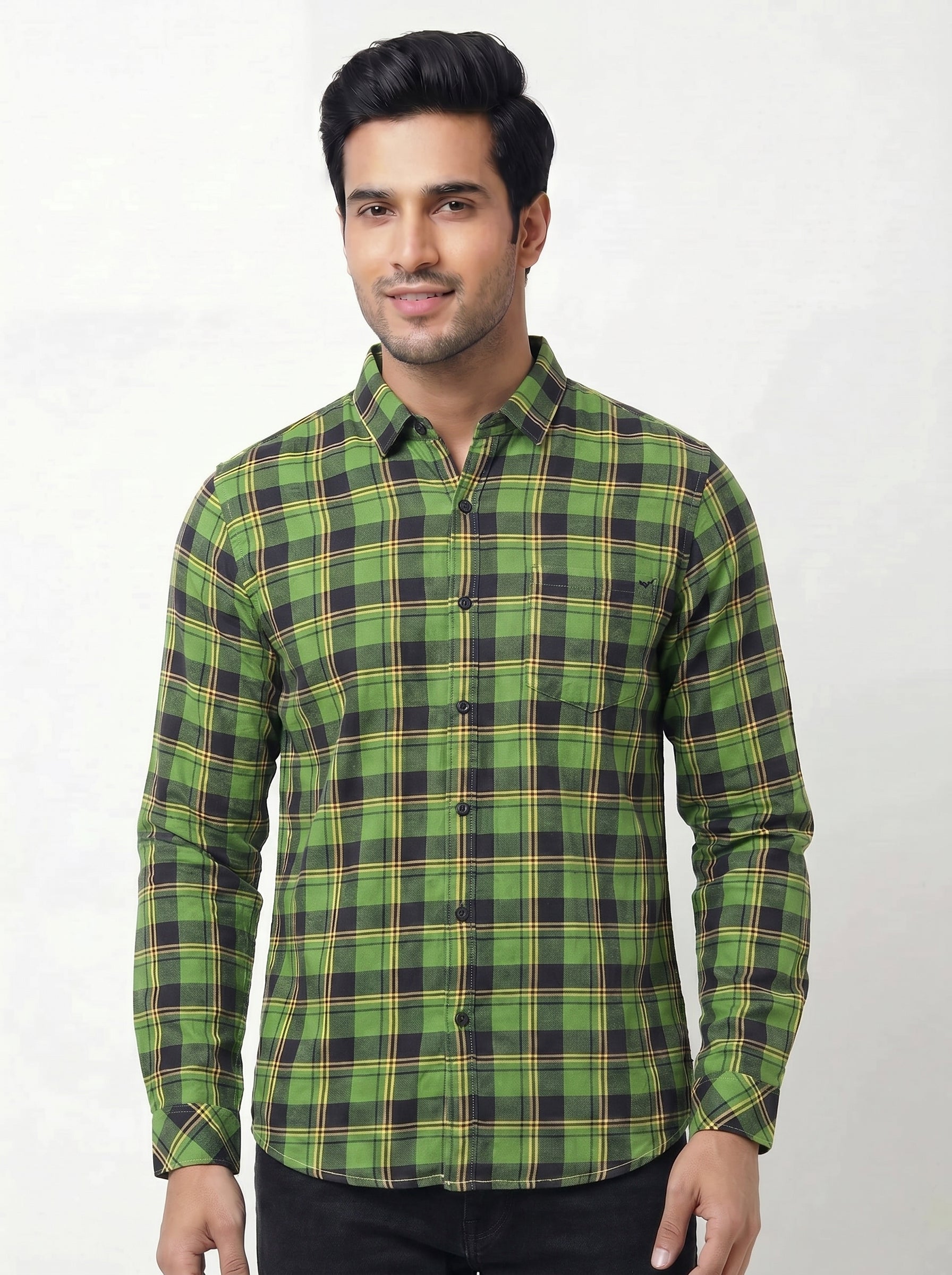 Men's Green Classic Check Shirt