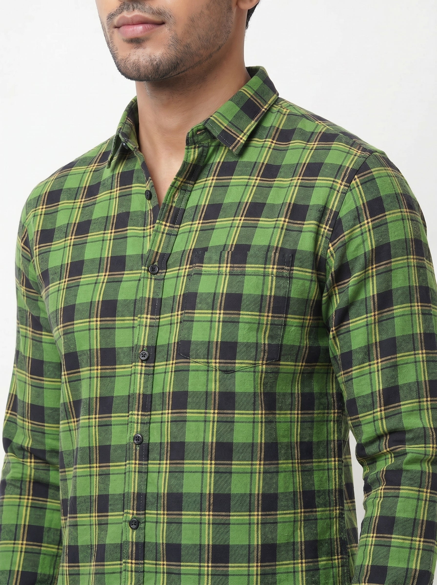 Men's Green Classic Check Shirt