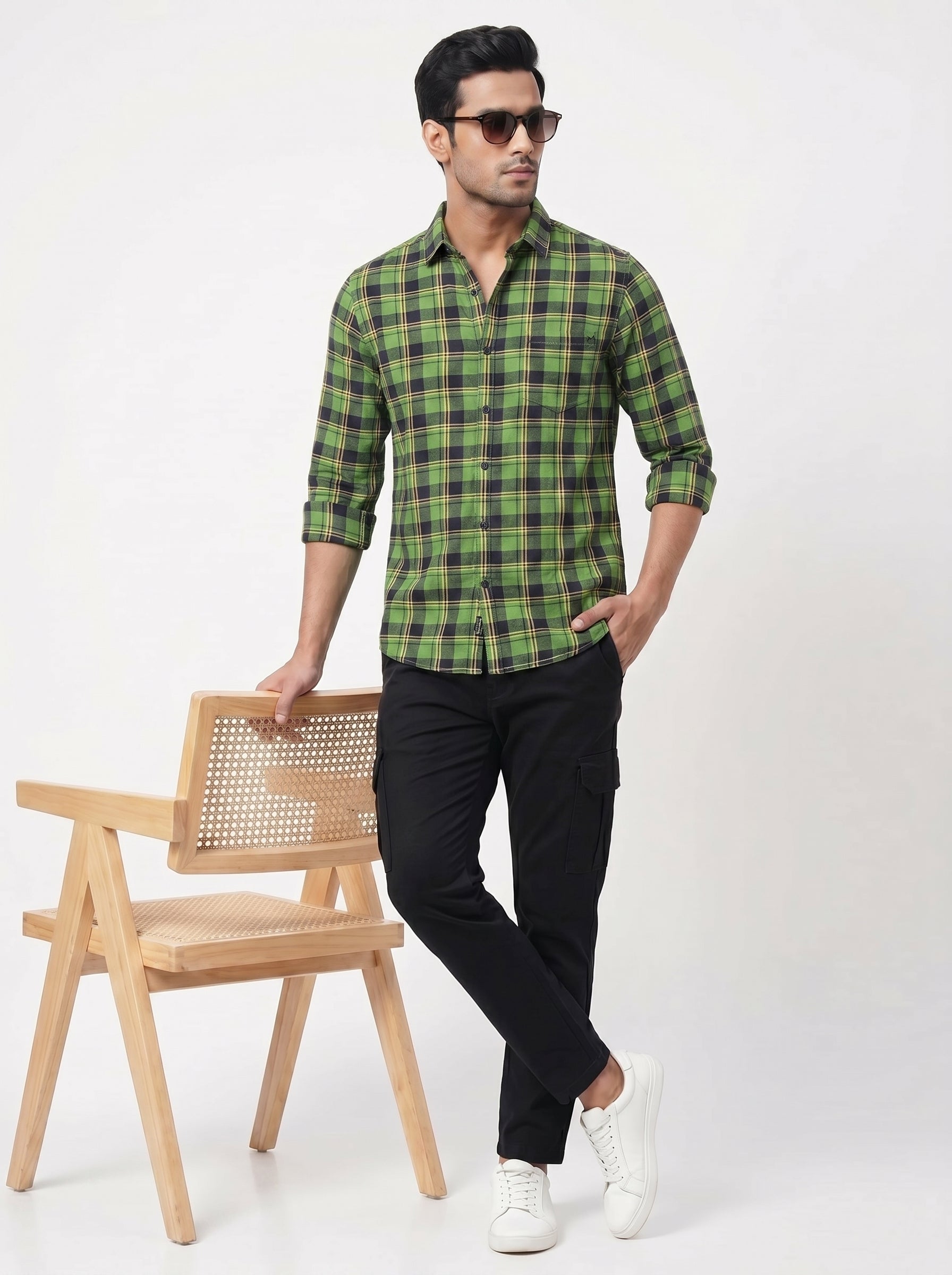 Men's Green Classic Check Shirt