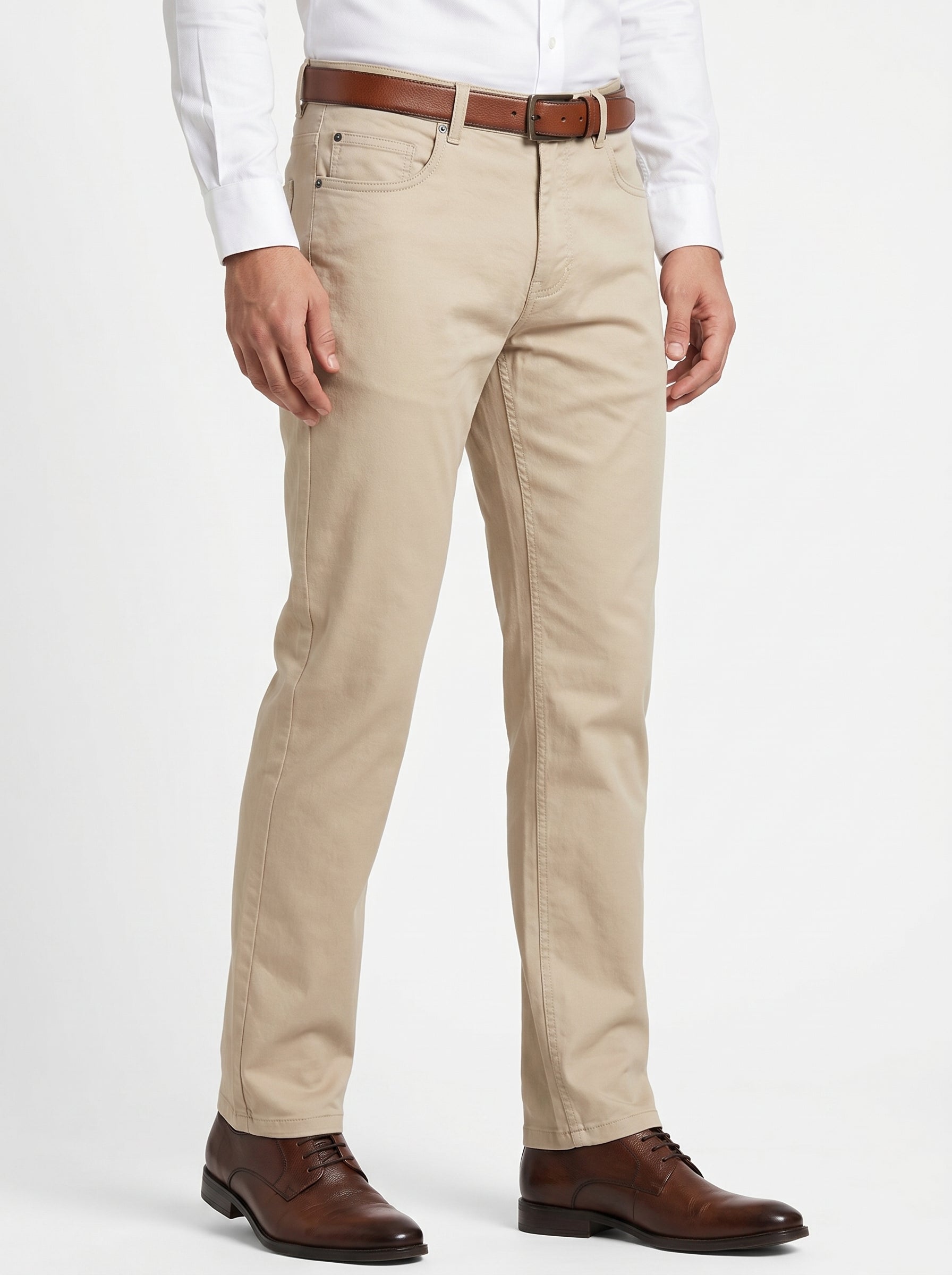 Men's Beige Casual Trousers