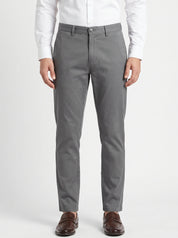 Men's Grey Solid Trousers