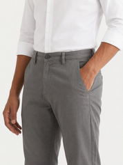 Men's Grey Solid Trousers