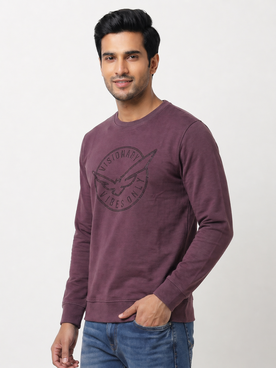 Men's Maroon Party Mood sweatshirt