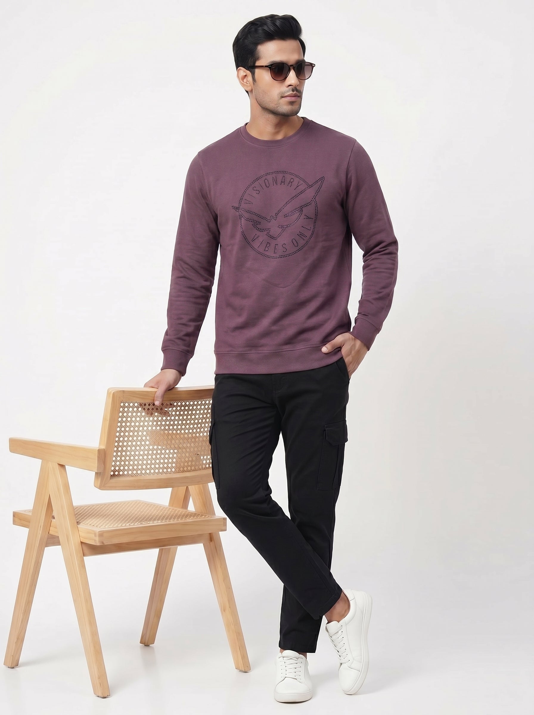 Men's Maroon Party Mood sweatshirt