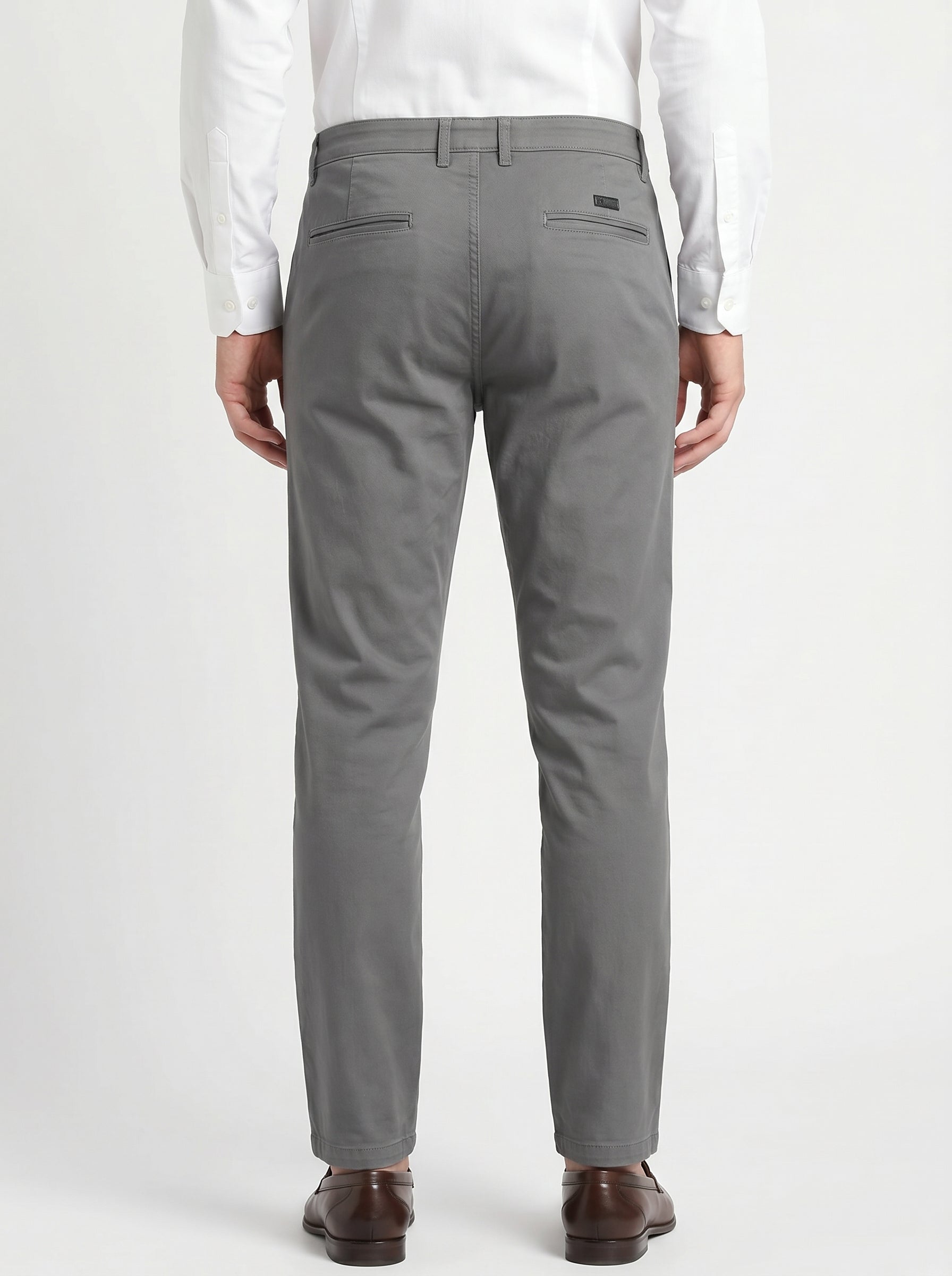 Men's Grey Solid Trousers