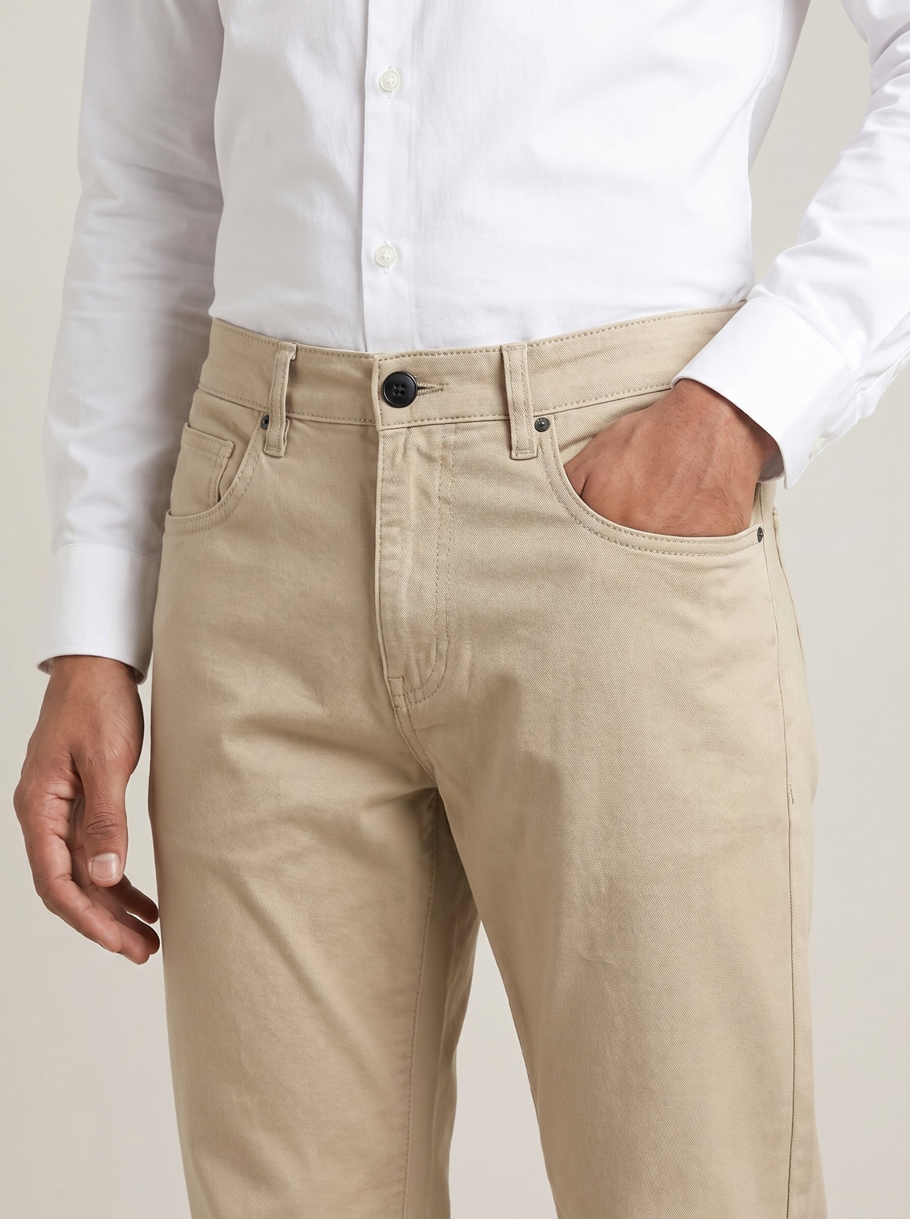 Men's Beige Casual Trousers