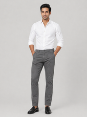 Men's Grey Solid Trousers