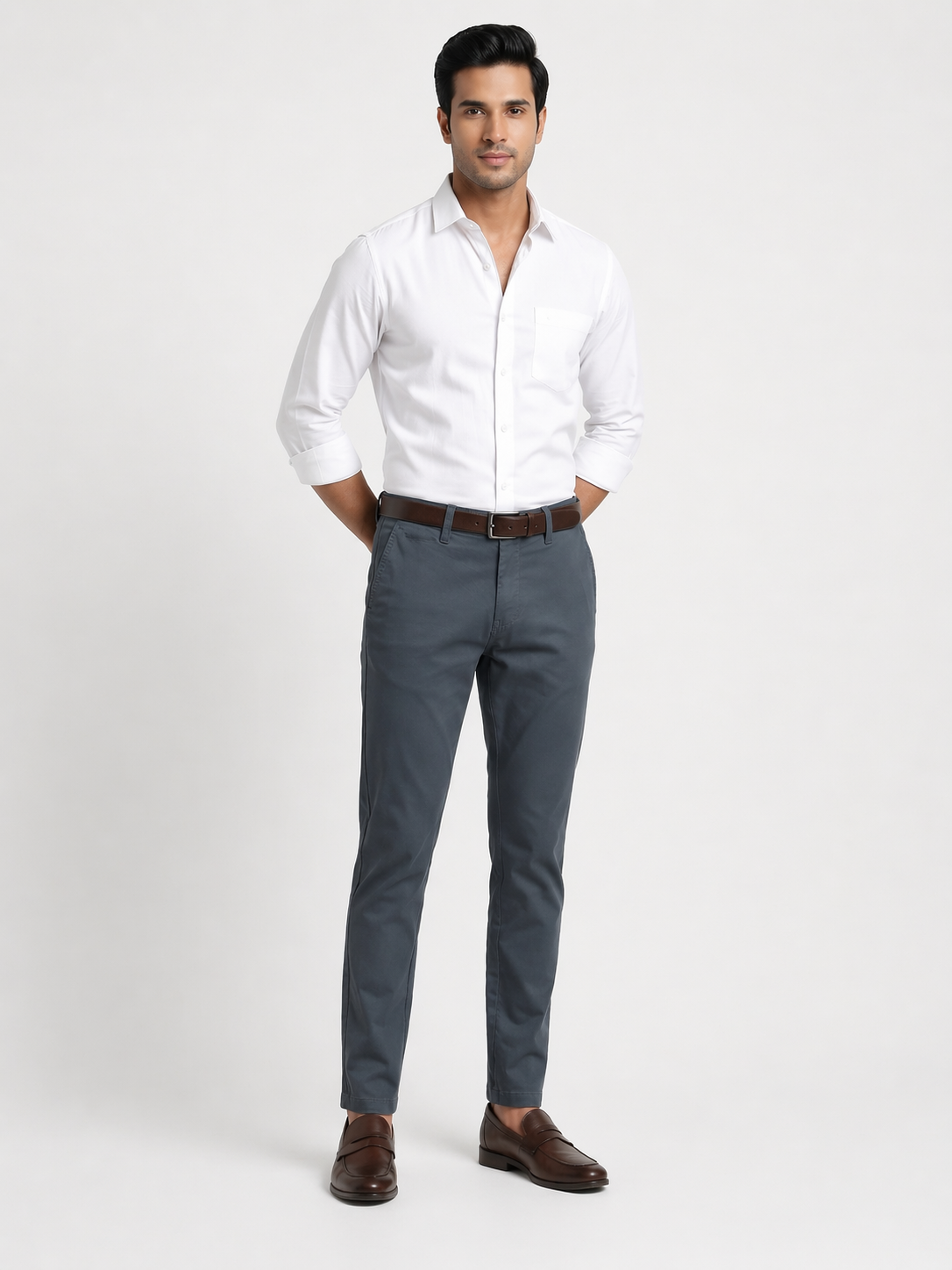 Men's Charcoal Grey Formal Trousers